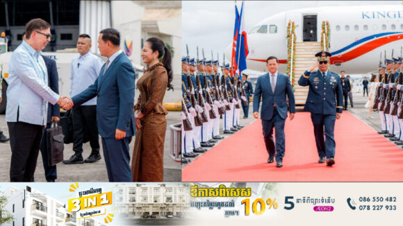 រដ្ឋមន្រ្តីហិរញ្ញវត្ថុហ្វីលីពីន ក្រាលកម្រាលព្រំក្រហមស្វាគមន៍សម្តេច ហ៊ុន ម៉ាណែត ដល់ជណ្តើរយន្តហោះ